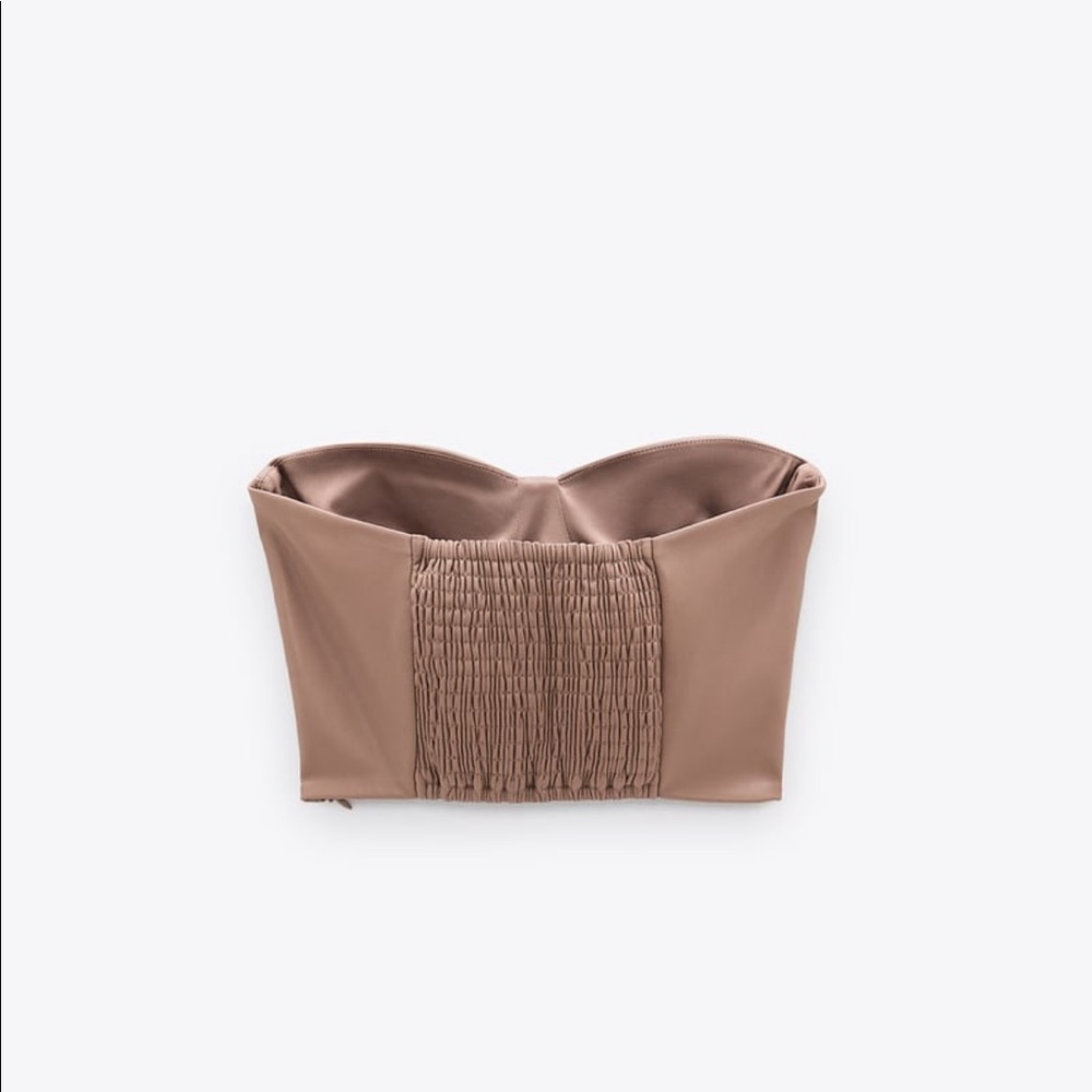 Zara faux leather crop top sz medium Nwt - Picture 3 of 7